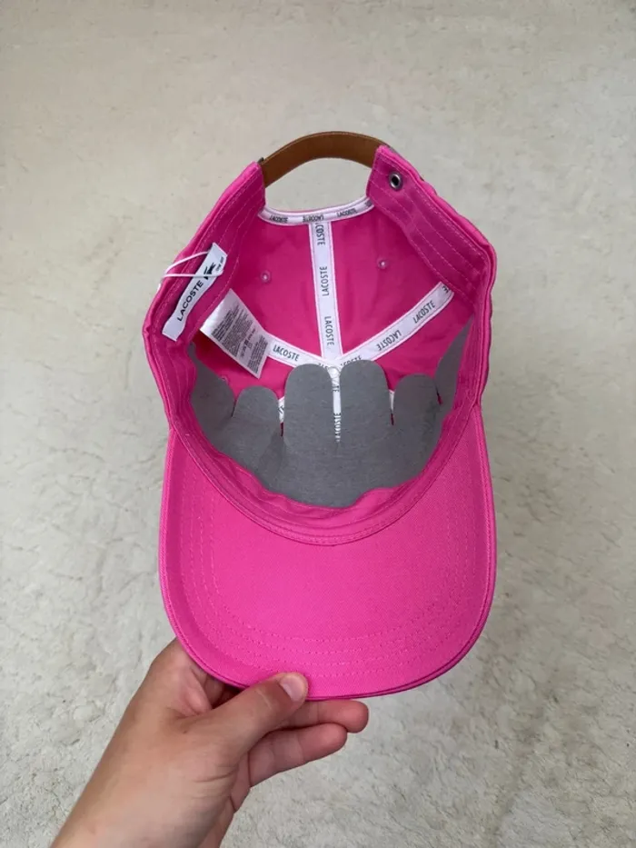 Casquette Lacoste Rose Fuchsia Logo Brodé Neuve - photo numéro 6