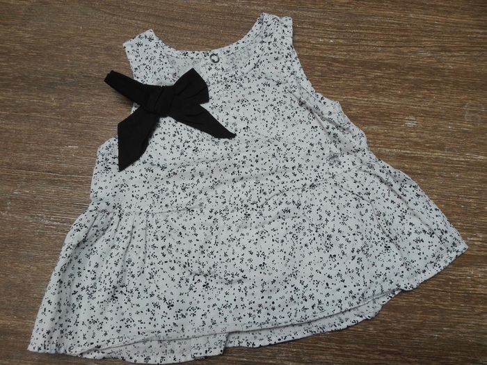 Tunique débardeur IKKS blanc noir fleurs liberty