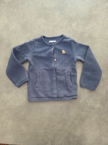 Cardigan veste a pression fille bleu lulu Castagnette T3ans bon état