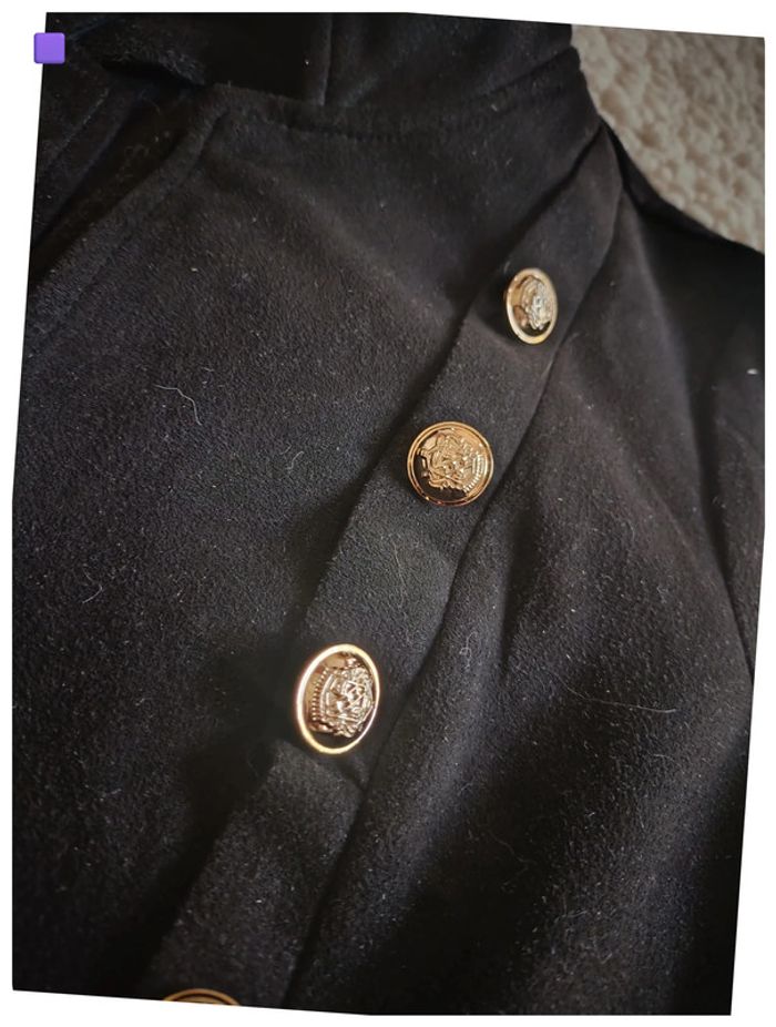 Veste noire style officier balmain à boutons décoratifs - photo numéro 2