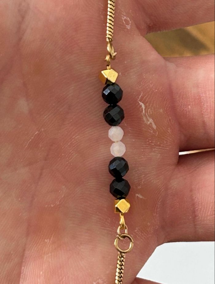 Bracelet en Spinelle et Acier Inoxydable Doré - Bijou Élégant et Naturel - photo numéro 4