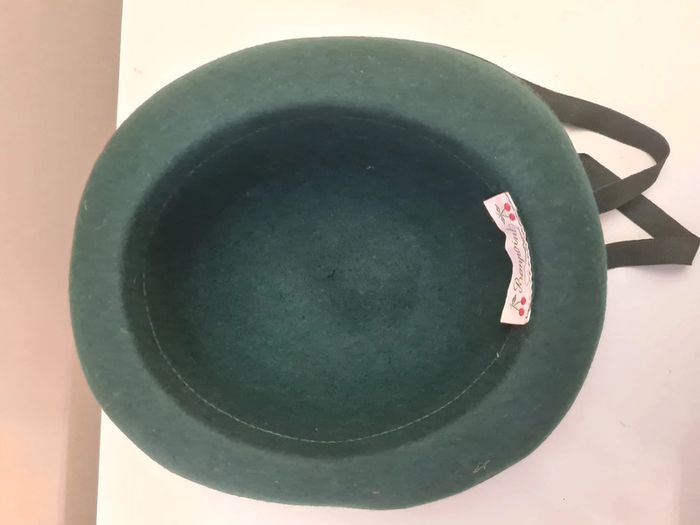 Chapeau Bonpoint Vintage fille en feutre vert. - photo numéro 6