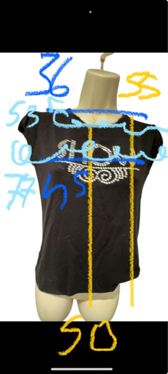 T-shirt strasse noir Pimkie, taille L Je vends un T-shirt Avec des strass - photo numéro 9