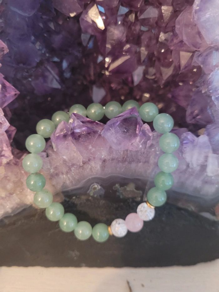 Bracelet en pierres naturelles d aventurine - photo numéro 2