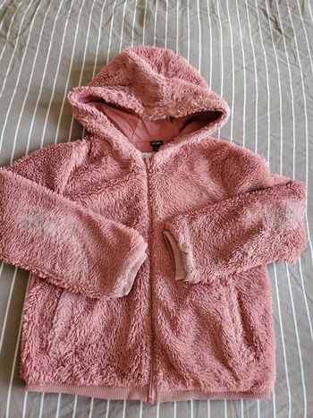 Sweat à capuche moumoute rose 10 ans Kiabi