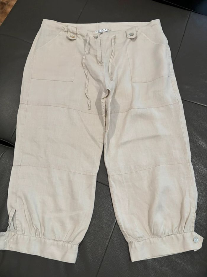 Pantacourt en lin taille XXL - photo numéro 2