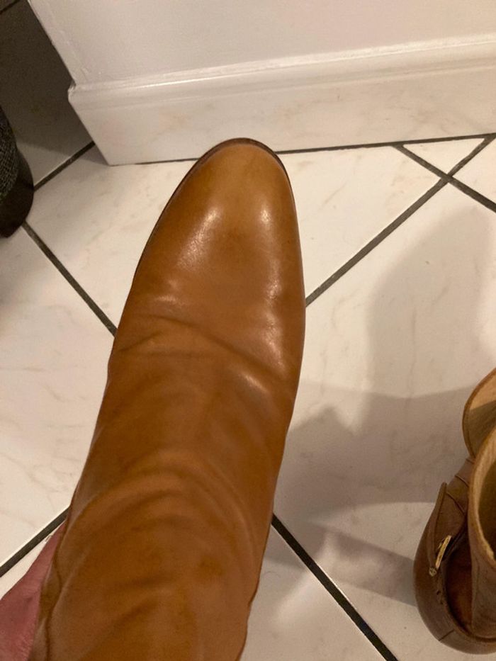 Boots camel en cuir taille 38 made in italy - photo numéro 10