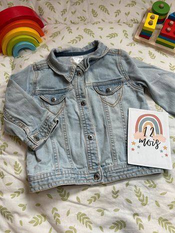 veste en jean bleu 12 mois kimbaloo