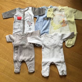 5 pyjamas mixtes naissance-1 mois