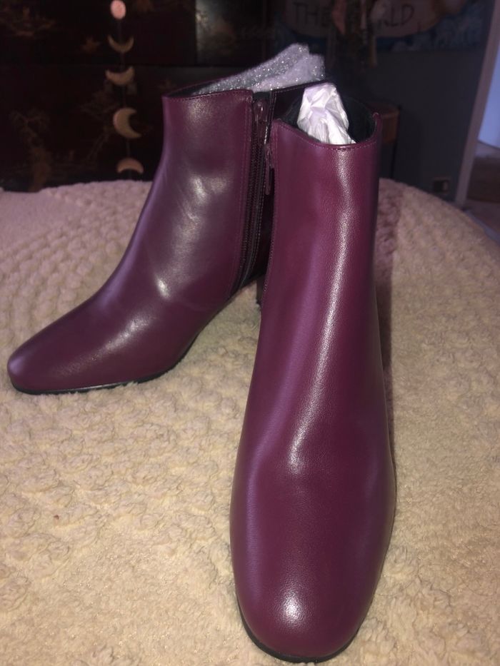 Bottines Bordeaux cuir neuve André 40 - photo numéro 9