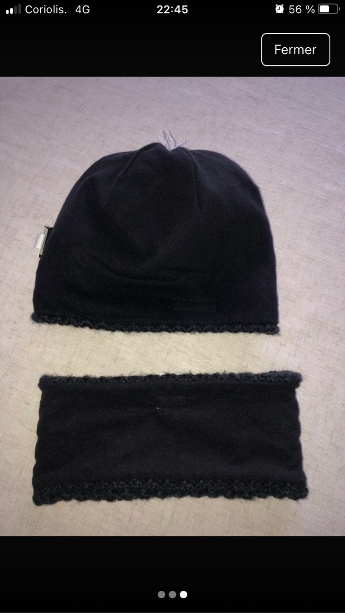 Bonnet + bandeau gris foncé - photo numéro 3