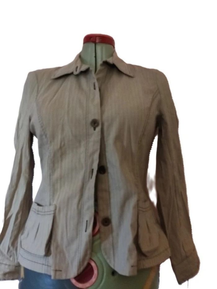 Veste rayée marron noir Phildar Taille 42