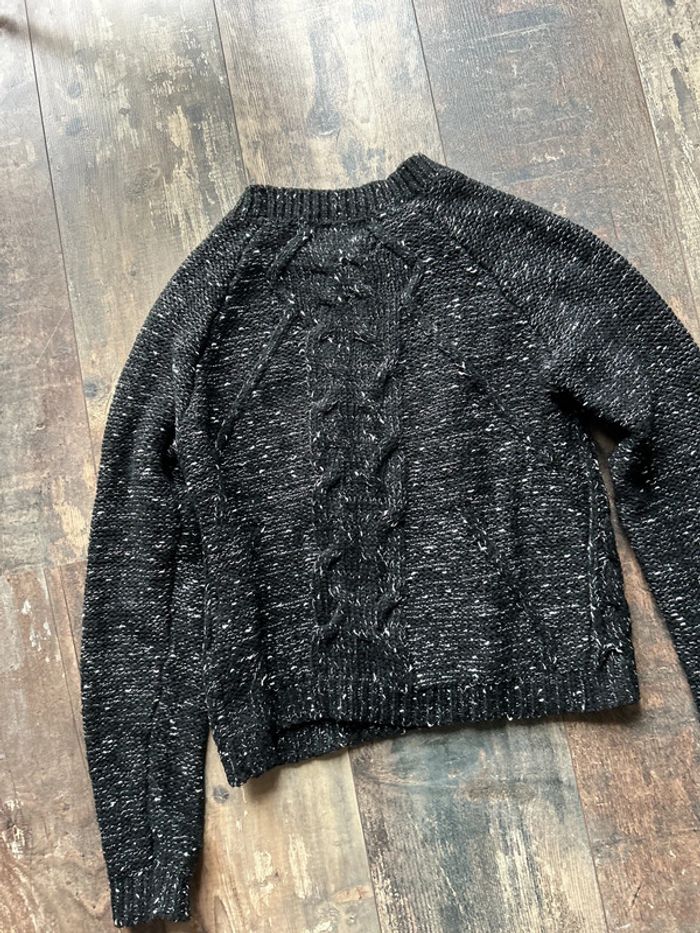 Pull chiné noir et blanc - photo numéro 5