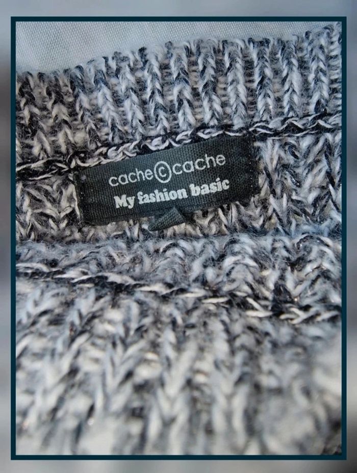 Pull gris - Cache Cache - Taille 2 (M/38) - photo numéro 3