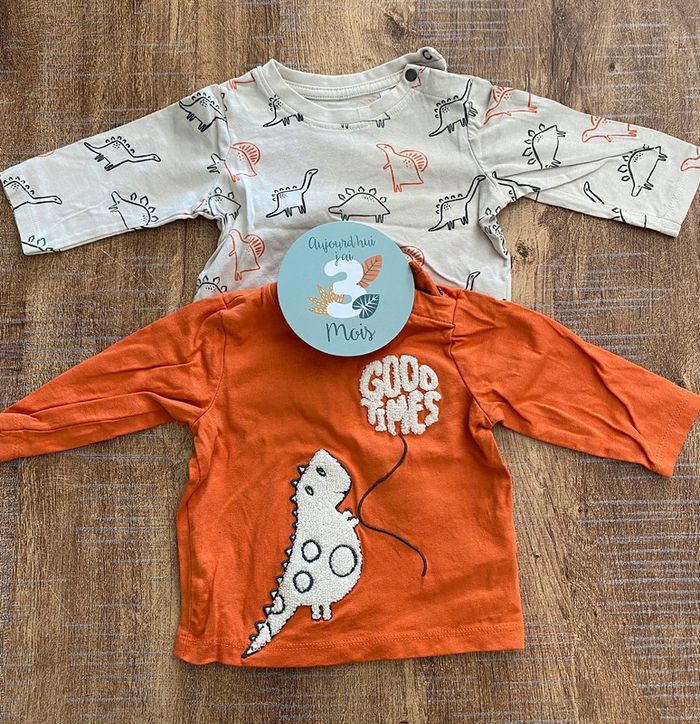 Lot de 2 tshirts manches longues Orchestra taille 3 mois