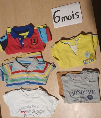 Lot 3 tee shirt 2 polo bébé 6mois