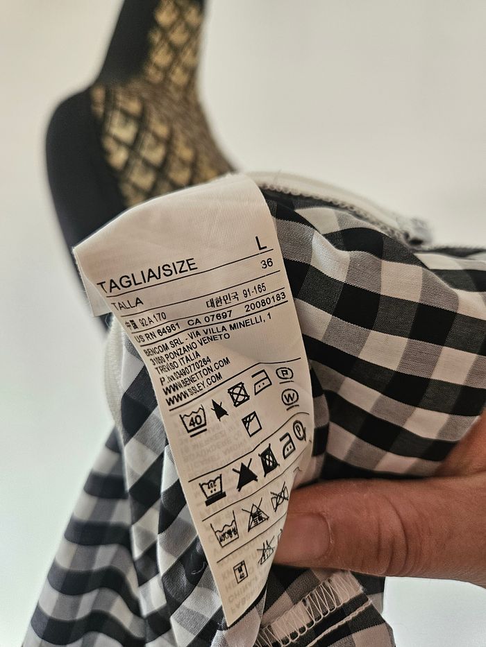 Chemise à carreaux - Sisley - Taille L - photo numéro 6