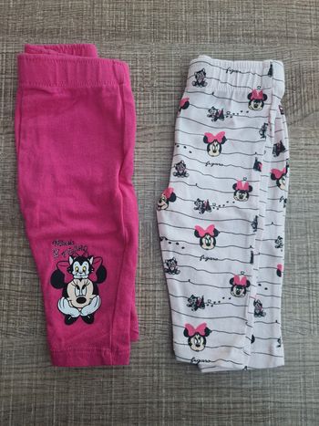 Lot 2 leggings Disney Minnie et Figaro 3 mois