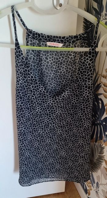 Top à bretelles noir et blanc