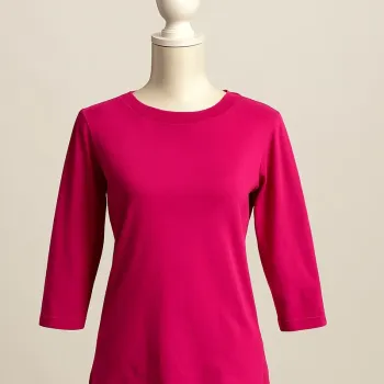 Haut femme rose fuchsia manches 3/4 – Bon état