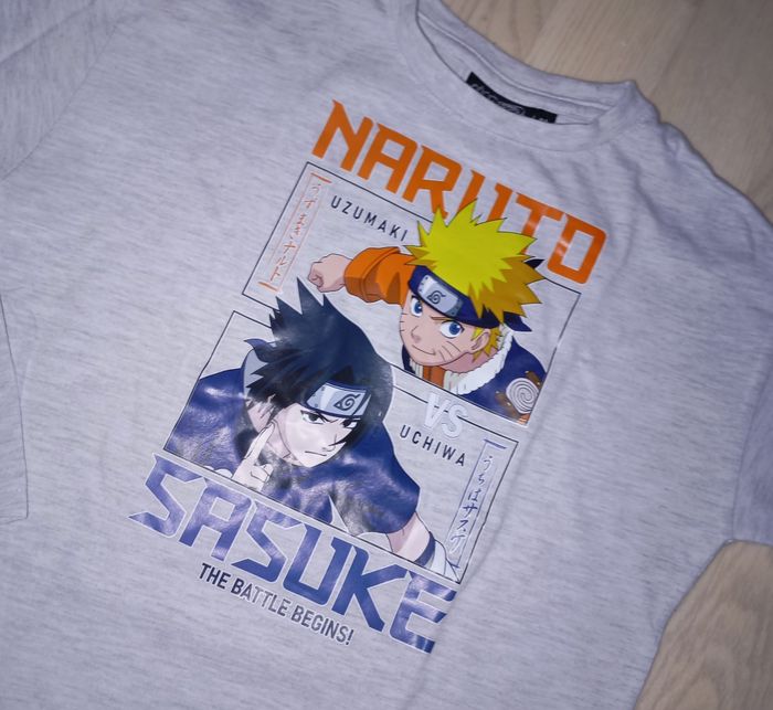 Tee-shirt gris chiné clair motif Naruto T. 8 ans 
NEUF - photo numéro 2