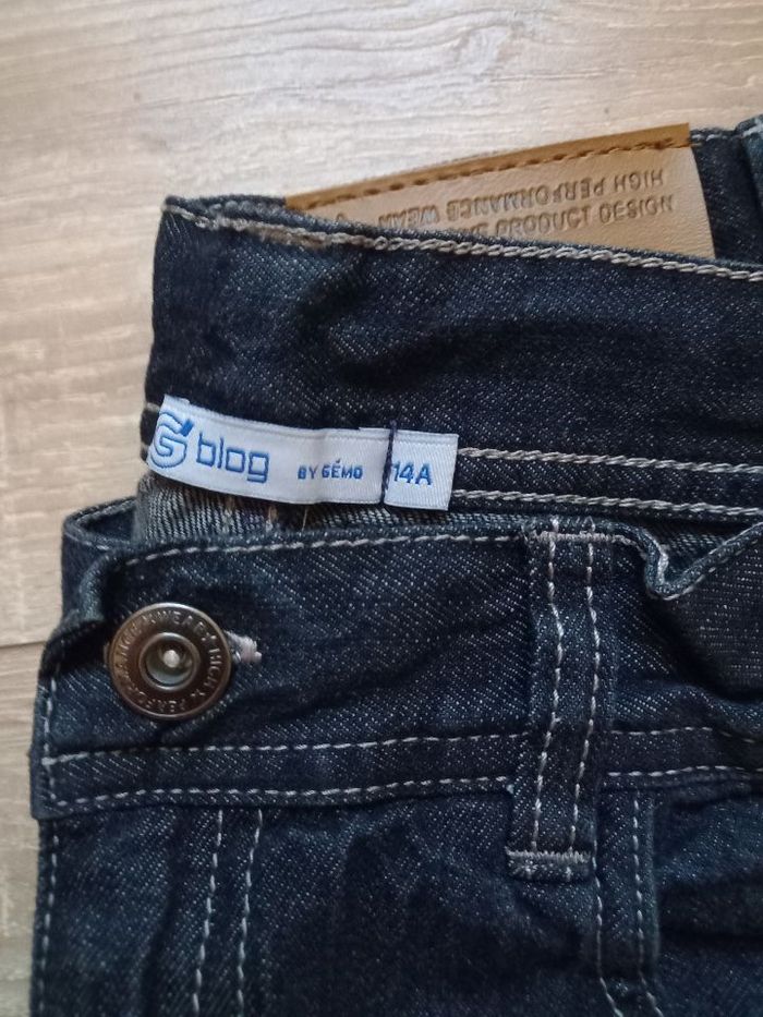 Jean bleu foncé marque Gémo taille 14 ans - photo numéro 3