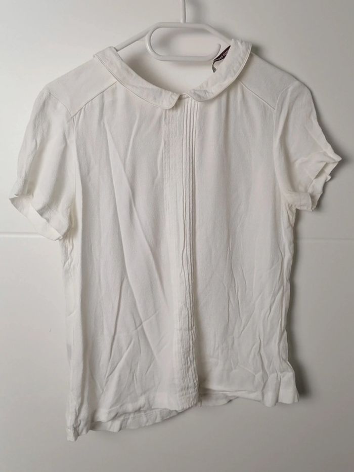 Top / haut blanc col claudine Taille XS Comptoir des cotonniers - photo numéro 8