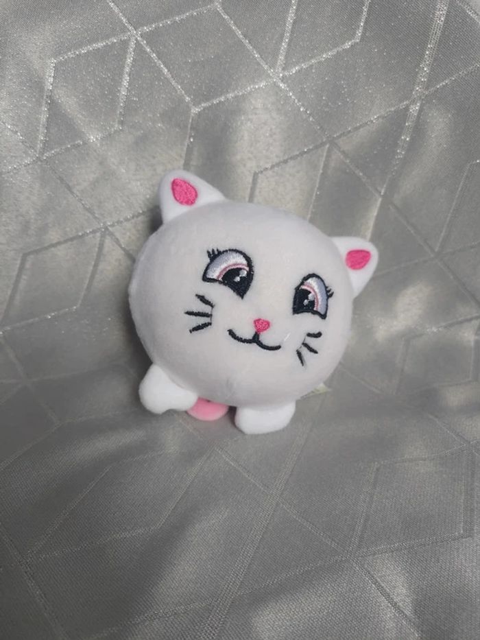Peluche Squishy Chat Rose & Blanc