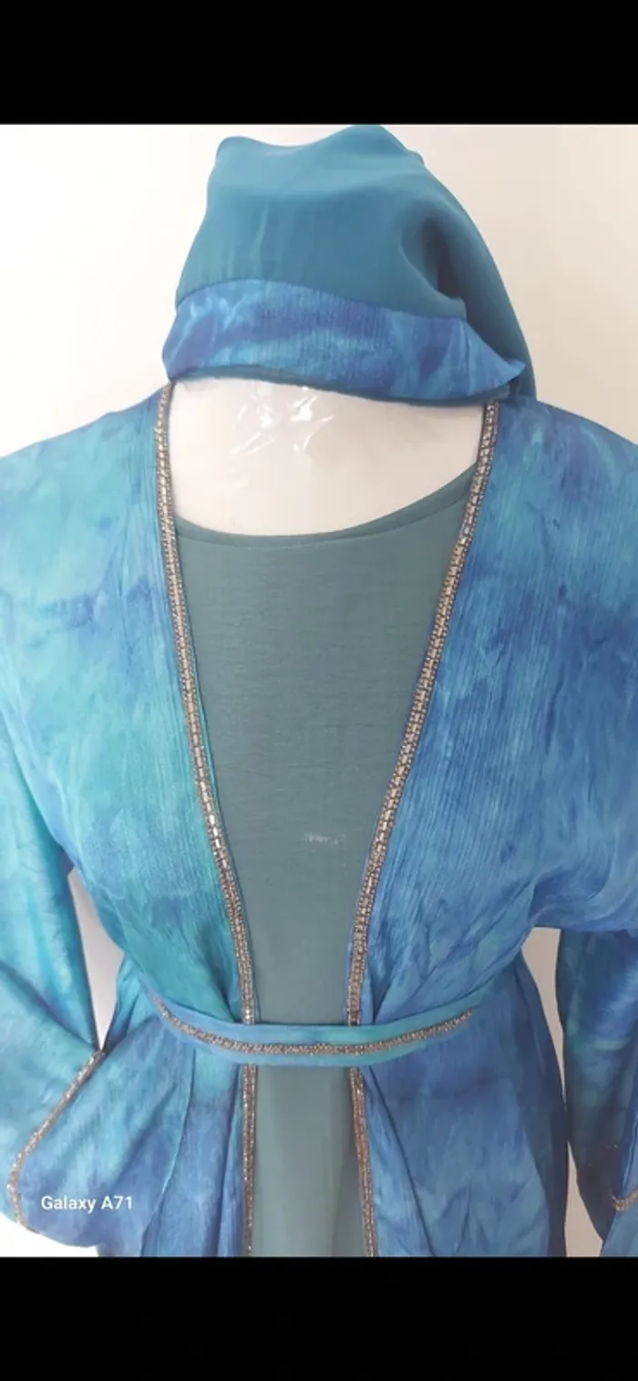 Set kimono bleu Emirats chic neuf - photo numéro 4