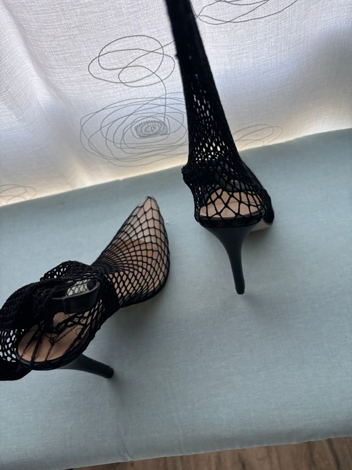 Talon transparent maille tissu noir - photo numéro 7