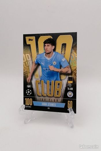 Carte Topps Match Attax 2023-24 100 CLUB John Stones n°483 Manchester City.