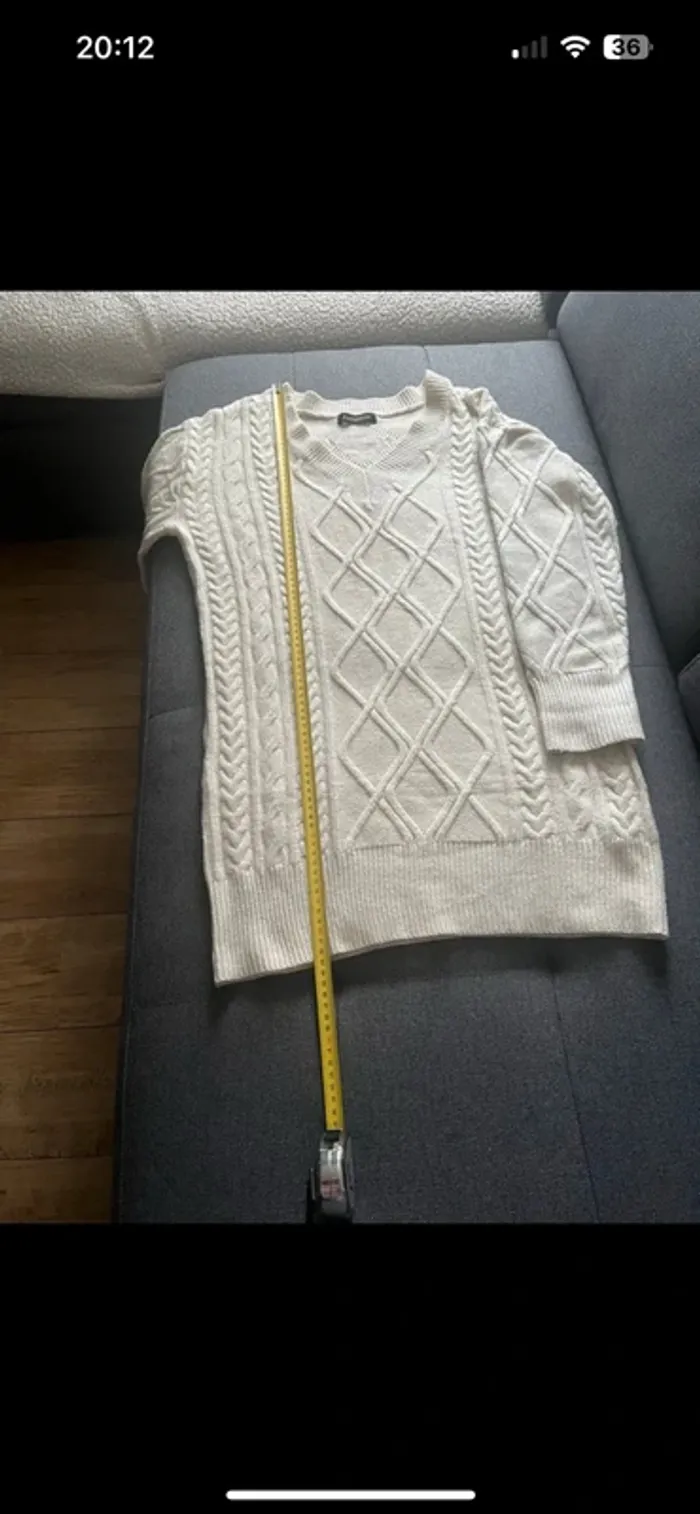 Robe pull torsadée écru – idéale rentrée automne- taille unique - photo numéro 4