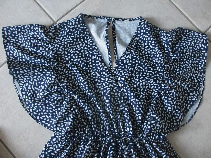 Robe été manches courtes bleue et blanche femme - Taille S - photo numéro 2