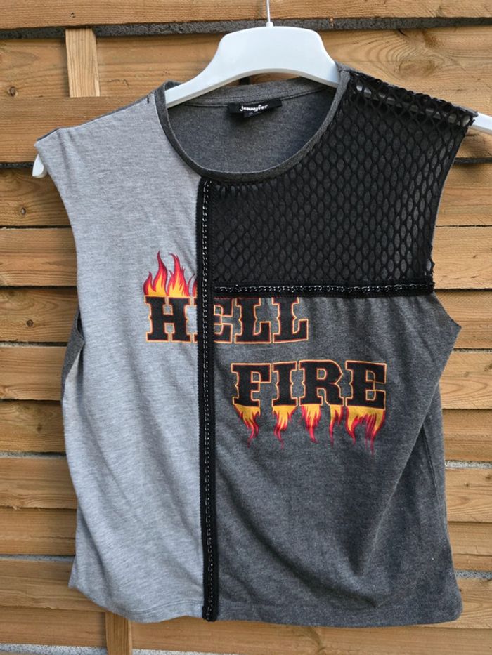 Tee-shirt rock grunge Hell Fire 🍒y2k🍒taille S