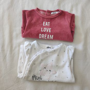 Lot 2 pyjamas bébé 3 mois Gémo velours fille
