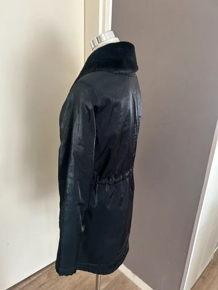 123 manteau parka veste noire, irisée, taille 1/36/38 - photo numéro 6