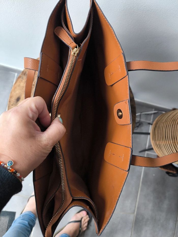 Sac cabas 3 compartiments camel eram neuf - photo numéro 6