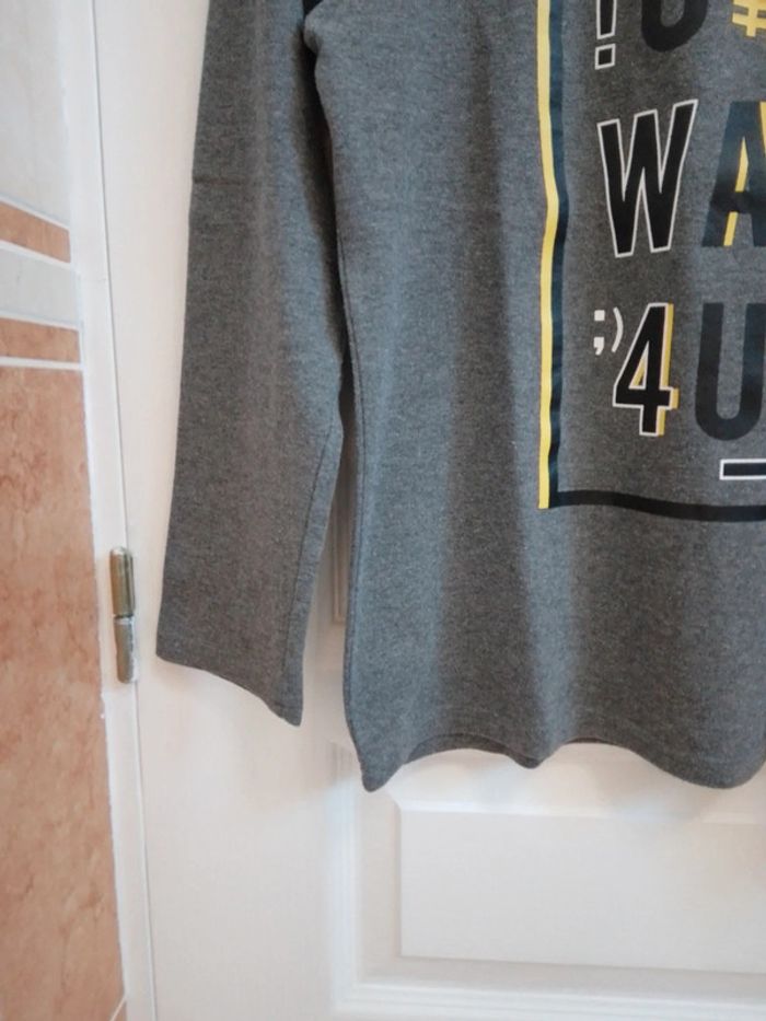 T-shirt gris chiné foncé T.12 ans - photo numéro 3