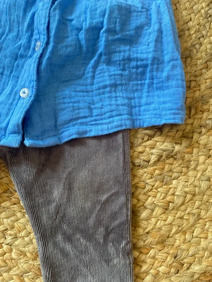 Ensemble robe gaz de coton et legging velours - photo numéro 3