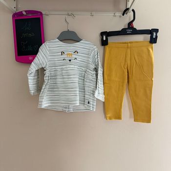 Ensemble complet, maillot longues manches et pantalon  - T12 mois - Sucre d’orge