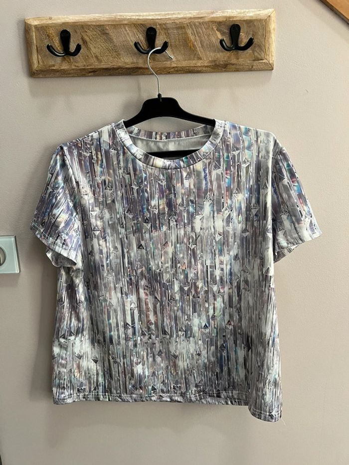 T-shirt façon boule à facettes