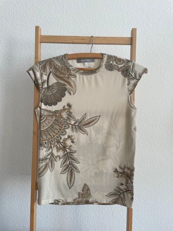 T-shirt beige à motif Max Mara