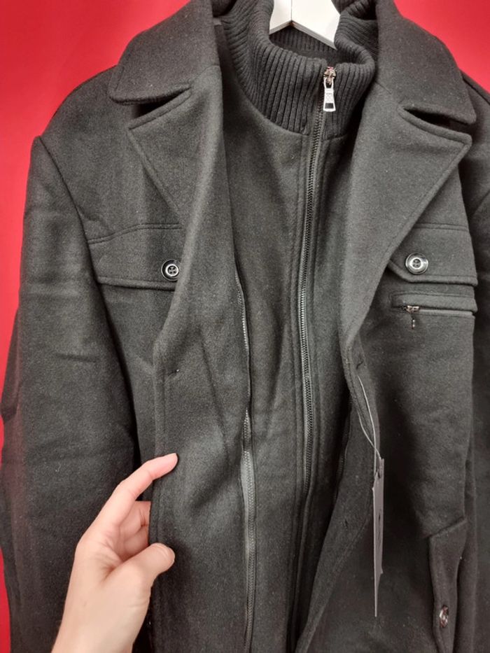 Kudoro manteau mi-long noir homme * taille XXL * - photo numéro 3