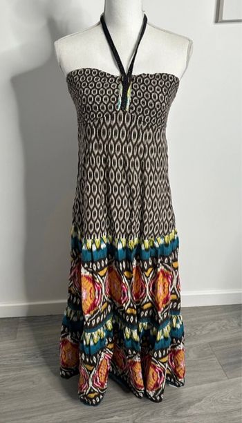 Robe longue ethnique aztèque multicolore Y2K T38 M