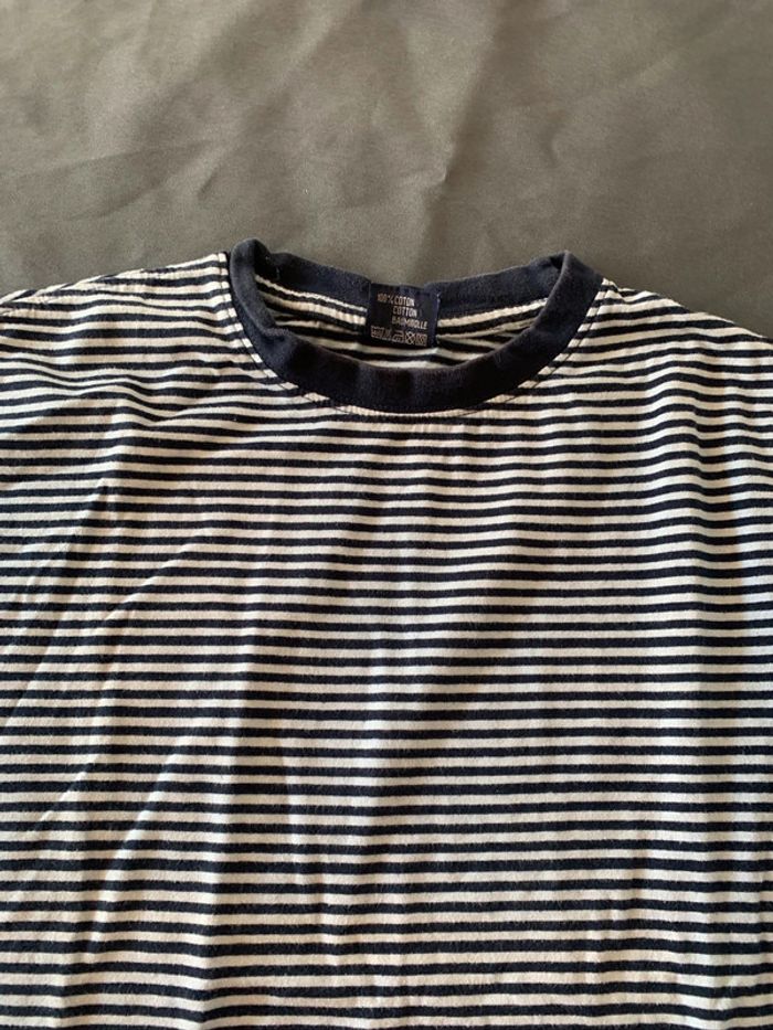 Tee-shirt rayé marin bleu blanc 10 ans Delalonde marine - photo numéro 2