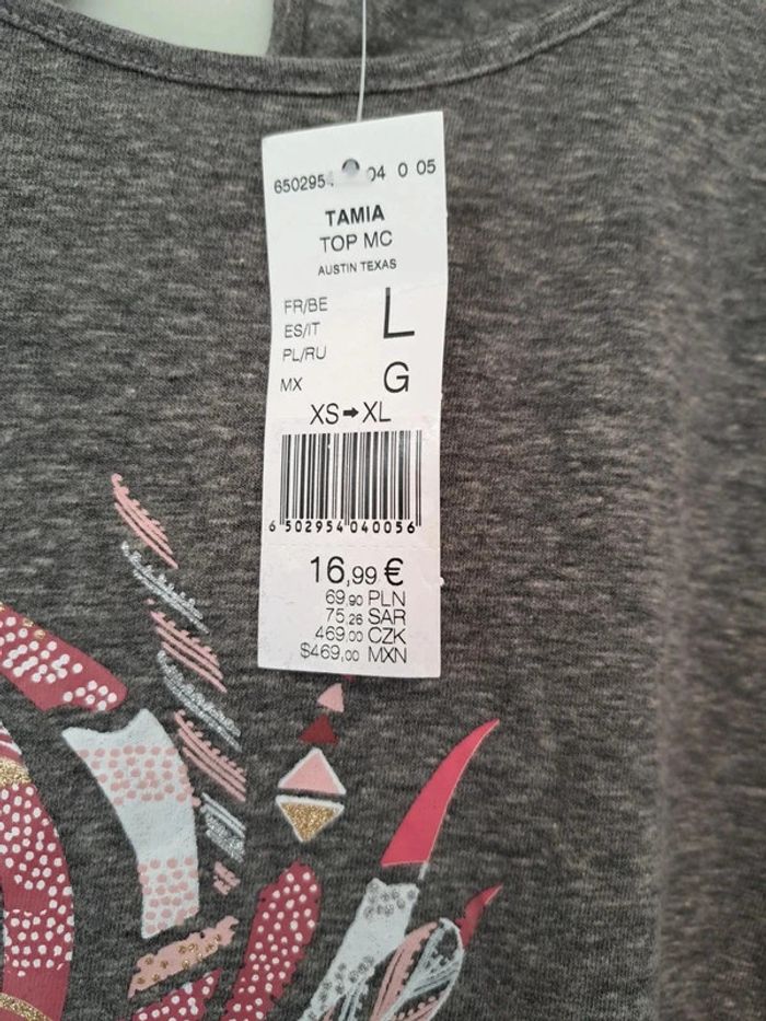 T-shirt gris Etam - photo numéro 4