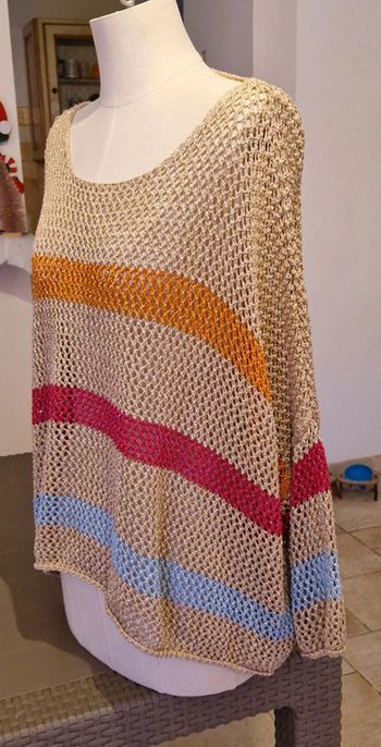 Pull gosses mailles ajourées Made in italy