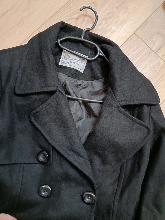 Manteau trench laine noir 40 - photo numéro 3