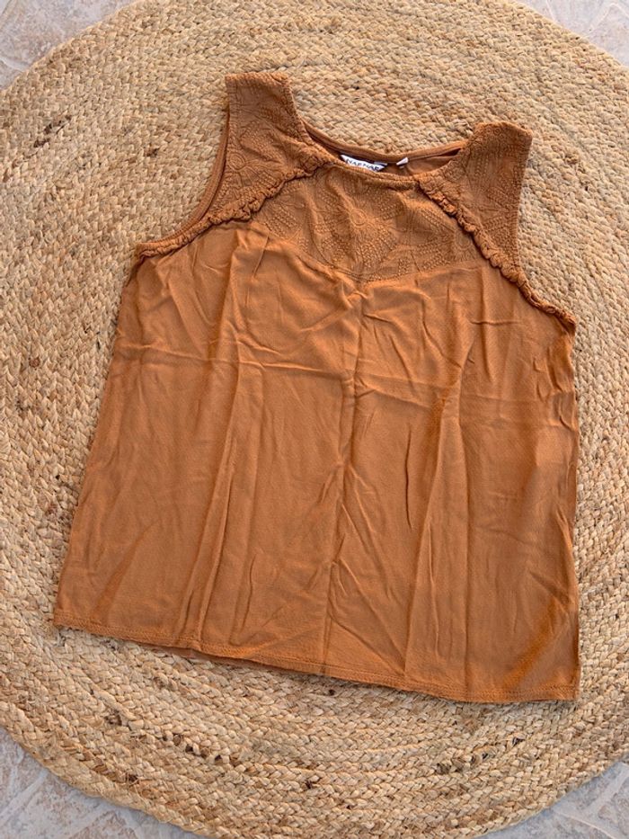 Femme 👩 Top sans manches marron camel Nafnaf taille 36