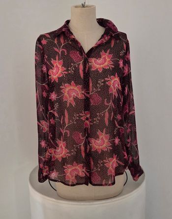 Chemise LPB Les Petites Bombes – voile léger imprimé fleuri – chic et féminine – T.S – excellent état